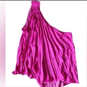 Banana Republic, one shoulder pleated top sleeveless color pink size m ,L,xL